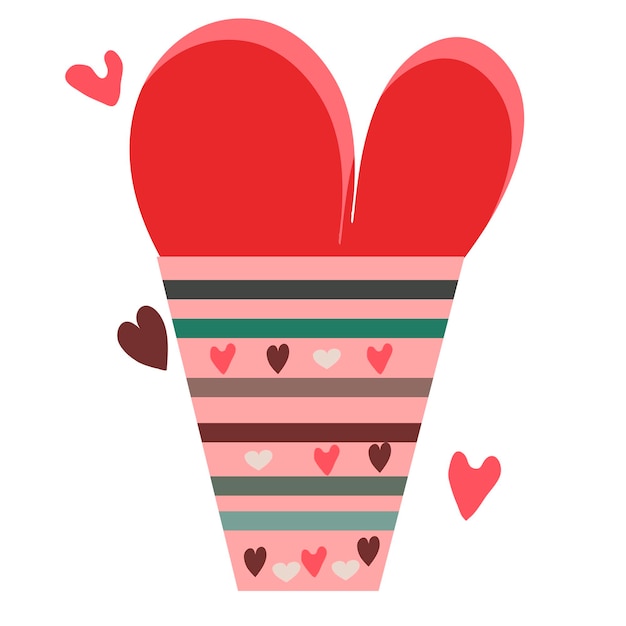 Happy Valentijnsdag kaart vectorillustratie Cupido harten snoepjes diamanten