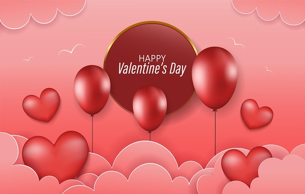 Happy Valentijnsdag roze achtergrond premium vector