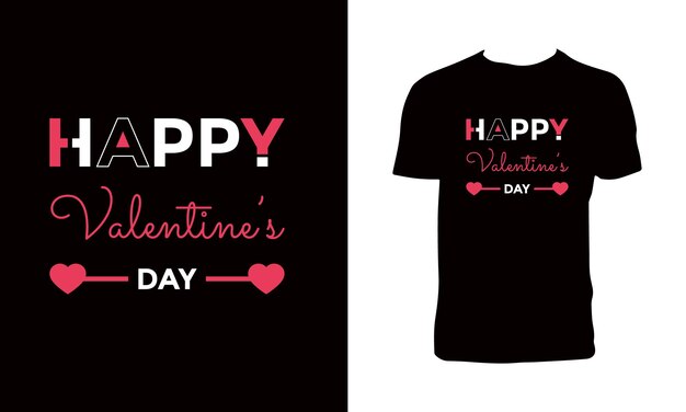 Happy Valentijnsdag typografie T Shirt Design.