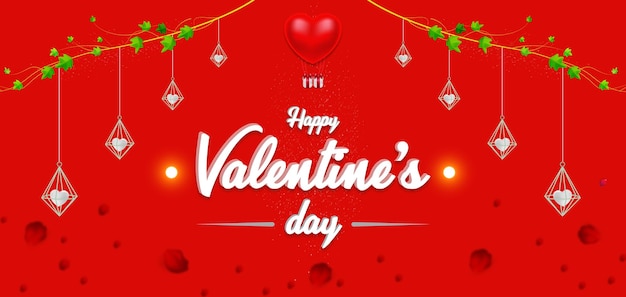 Happy Valentijnsdag viering ontwerp vector met liefde harten illustratie