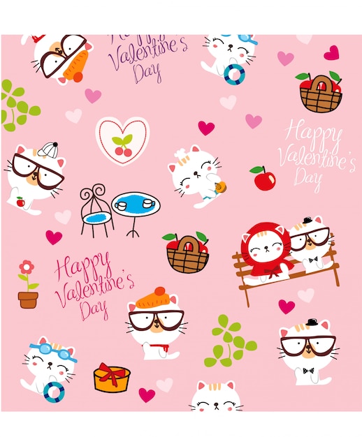 Happy valentine cat