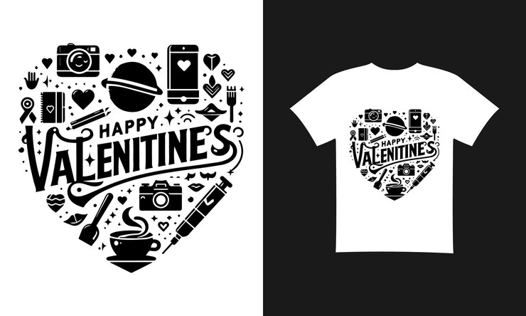 Вектор счастливого дня святого валентина 2024 tshirt design
