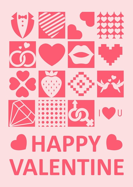 Vector happy valentine day background banner template