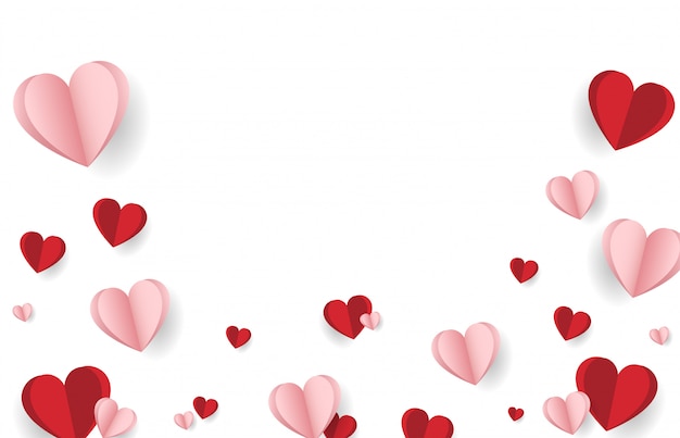 Happy valentine day background with creative love composition of the hearts