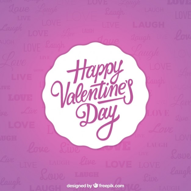 Happy valentine day badge on a pink background