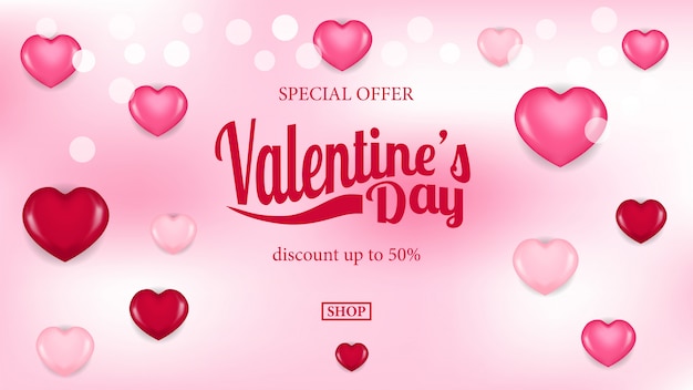 Happy Valentine day banner template