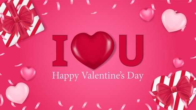 Happy Valentine day banner template