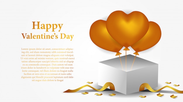 Happy Valentine day banner template