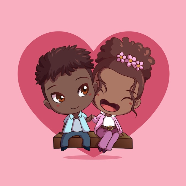 Vector happy valentine day couple love