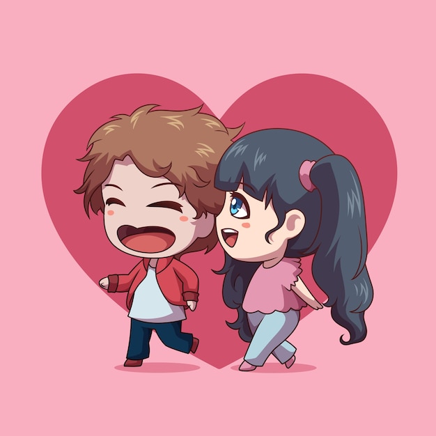 Vector happy valentine day couple love