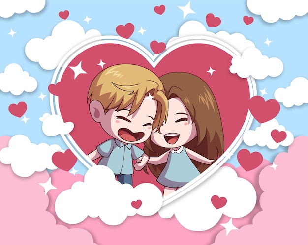 Vector happy valentine day couple love