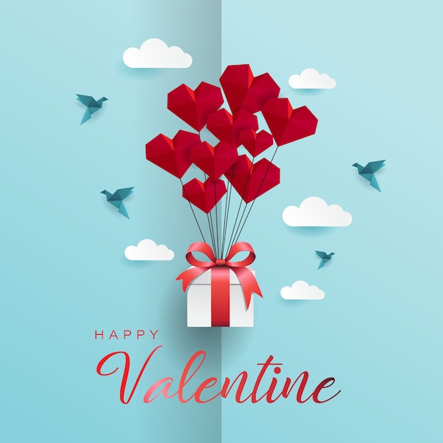 Happy Valentine Day met cadeau- en liefdesvorm