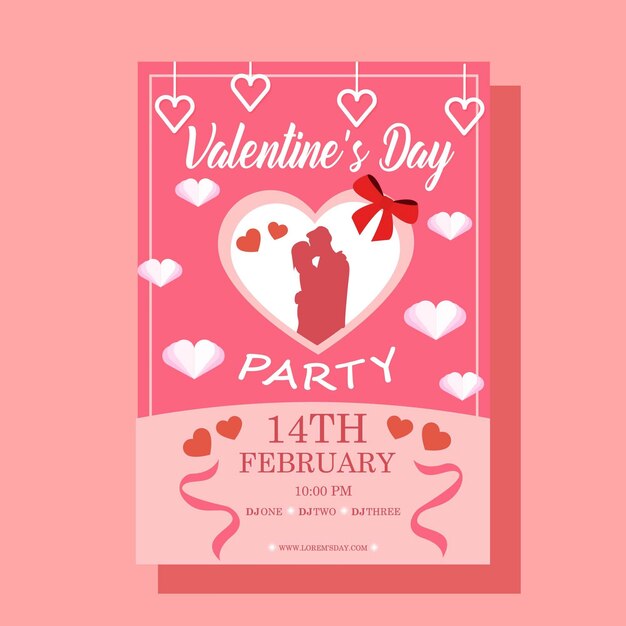 Happy valentine day poster template