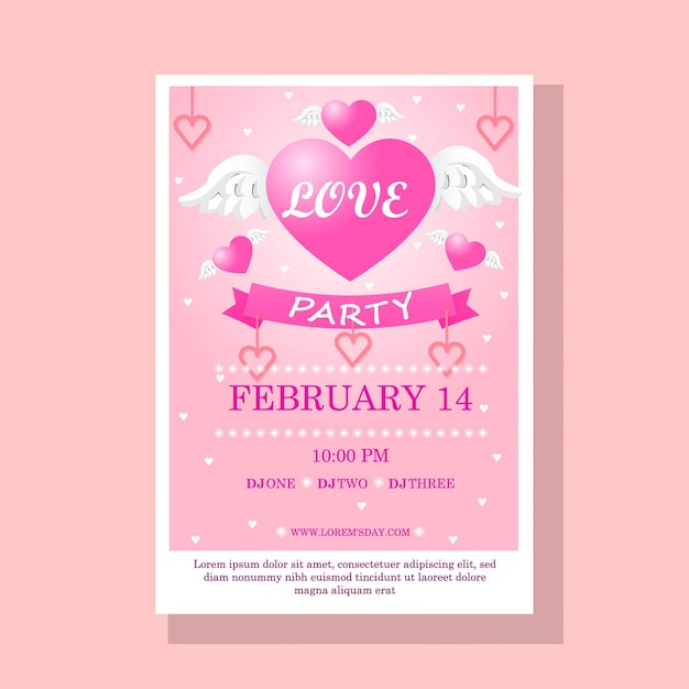 Happy valentine day poster template