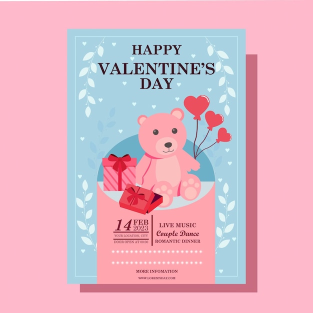 Happy Valentine Day Poster Template