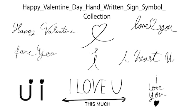 Happy valentine day sign symbol black color written for you i love you u heart shape this much text