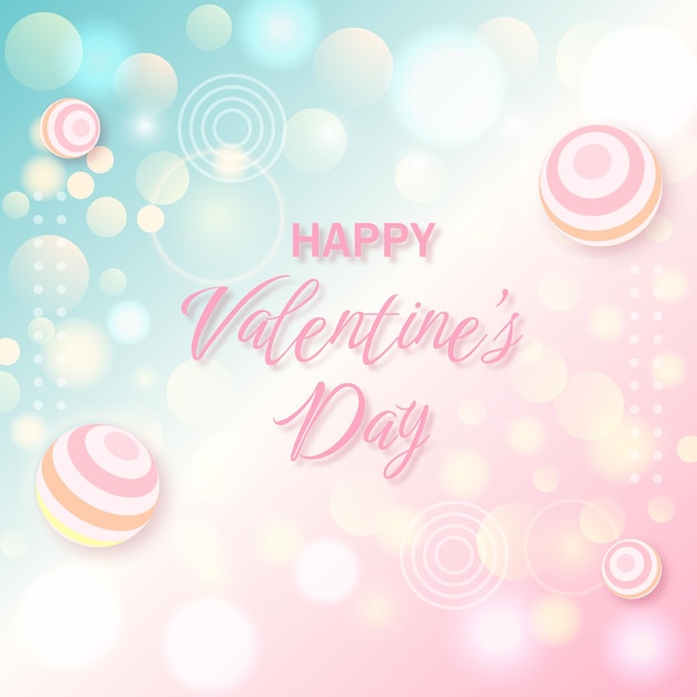 Happy valentine day sparkling background with abstract ornament blue pink