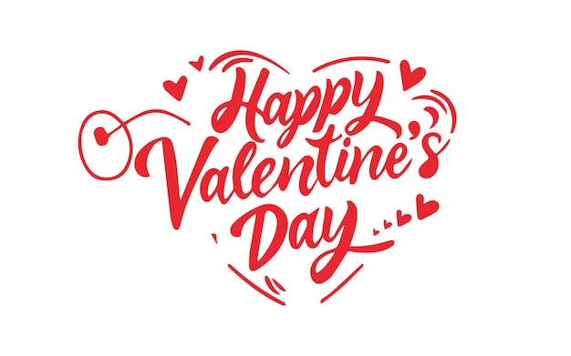 Happy valentine day typography with hearts vector