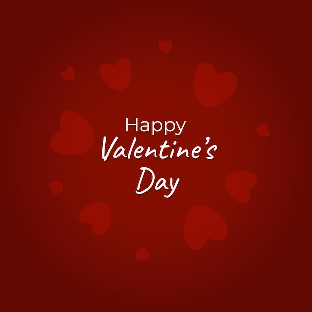 Happy Valentine's card in red color