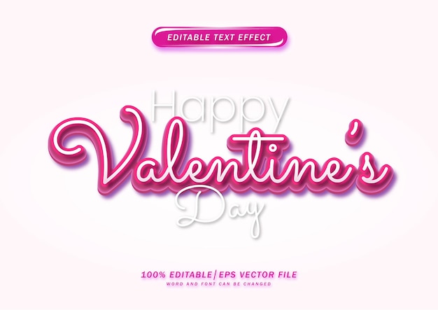 Happy valentine's day 3d editable text effect