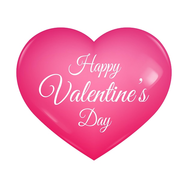 Happy valentine's day 3d heart Pink card