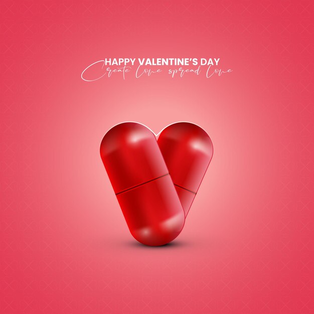 Happy Valentine's day,. 3d illustration