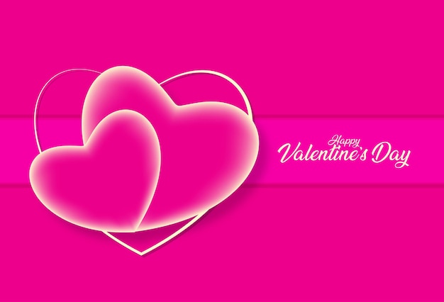 Happy Valentine's day achtergrond Liefde in roze met schattige elementen