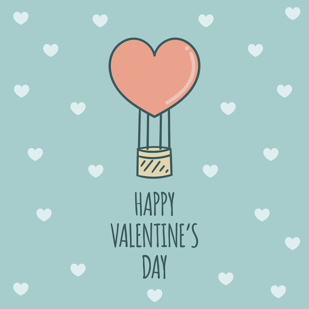 Happy Valentine's Day Air Balloon Heart Love