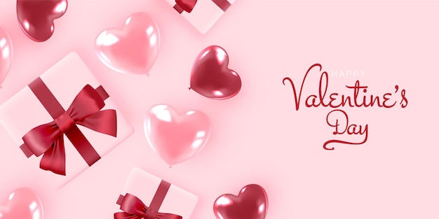 Happy Valentine's day background with cute and lovely   style  illustration