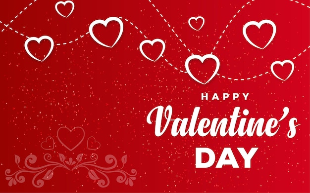 Vector happy valentine's day background with realistic hearth or love shape