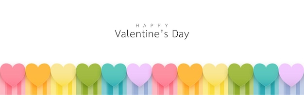 Happy valentine's day banner background in hearts colorful