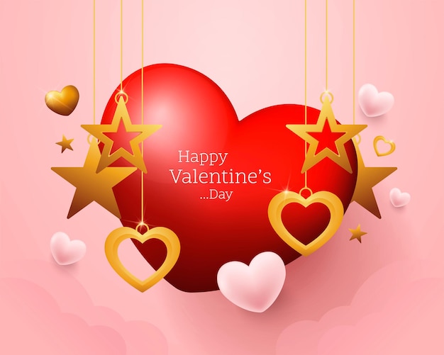 Happy valentine's day banner design. vector illustration