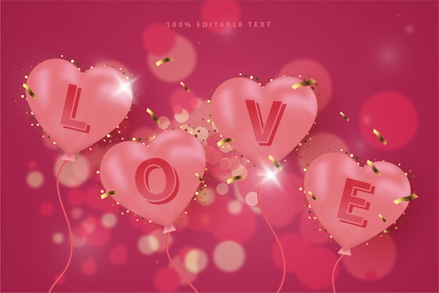 happy valentine's day banner luxury balloon