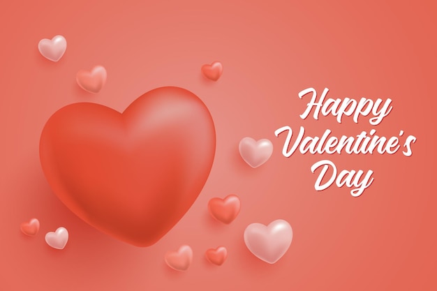 Happy valentine's day banner template with text effect