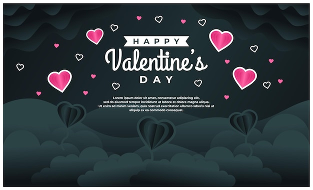 Happy valentine's day banner template