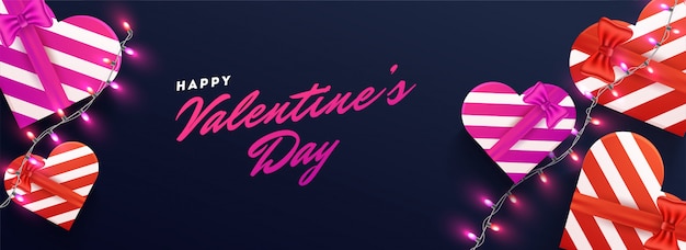 Vector happy valentine's day banner.