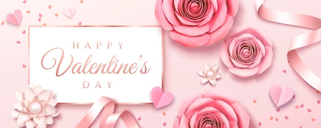 Vector happy valentine's day banner