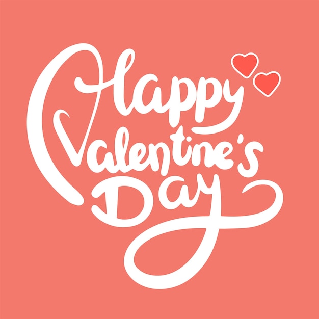 Happy Valentine's Day belettering Hand getrokken Happy Valentine's Day kalligrafie tekst voor kaart