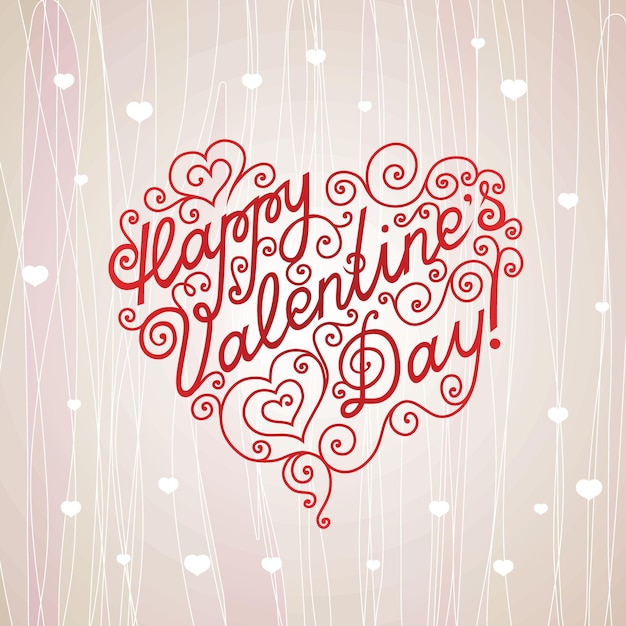 Happy Valentine s Day belettering in de vorm van een hart