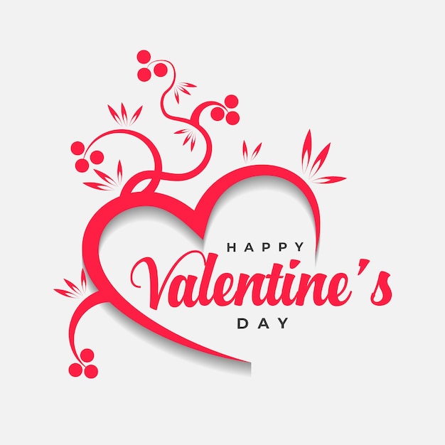 Vector happy valentine's day calligraphy with beautiful heart