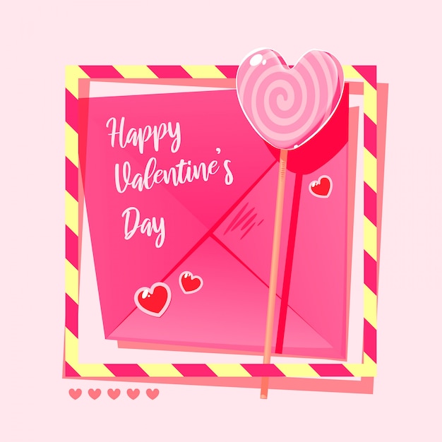 Vector happy valentine's day candy