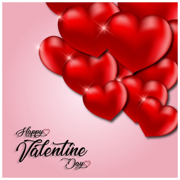Счастливый день Святого Валентина карты с сердцем