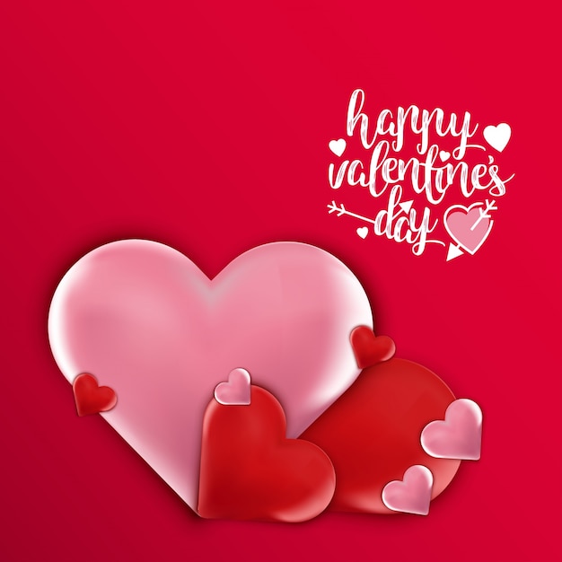 Happy valentine's day card with red theme