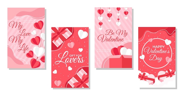 Vector happy valentine's day cards collection
