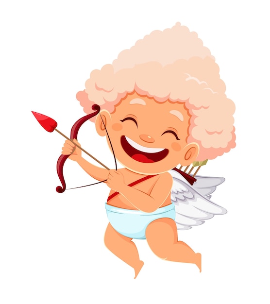 Happy Valentine's day concept met leuke grappige cupido-engel