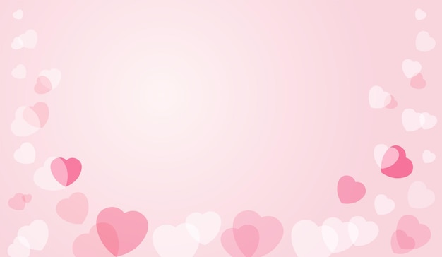 Happy Valentine's day cute background with hearts. Valentine pink blank for text.