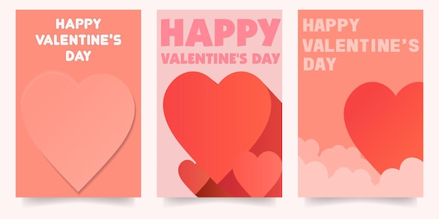 Happy valentine's day design vertical modern simple minimalist poster vector illustrations eps10