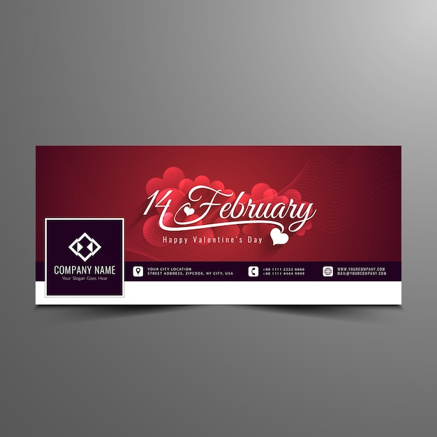 Happy valentine's day facebook timeline banner template