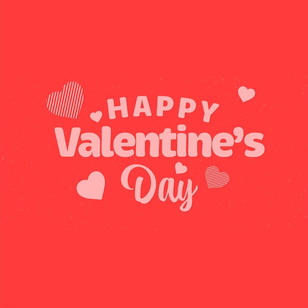 Happy Valentine's Day Font With Hearts On Orange Background.