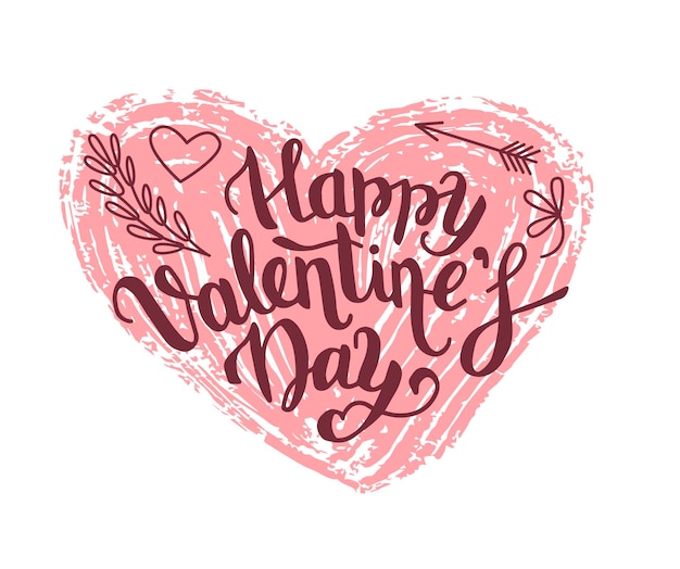 Happy Valentine's Day gorgeous lettering written with elegant calligraphic font or script